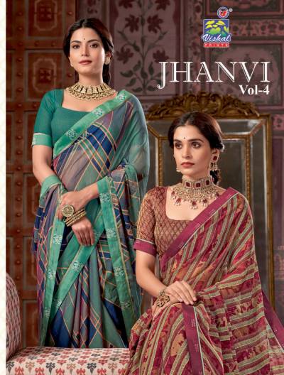 JHANVI VOL-04 BY VISHAL SAREES PRINTED SAREE WHOLESALER IN SURAT